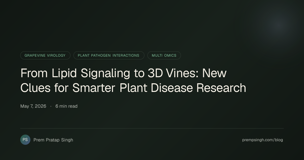 From Lipid Signaling to 3D Vines: New Clues for Smarter Plant Disease ...
