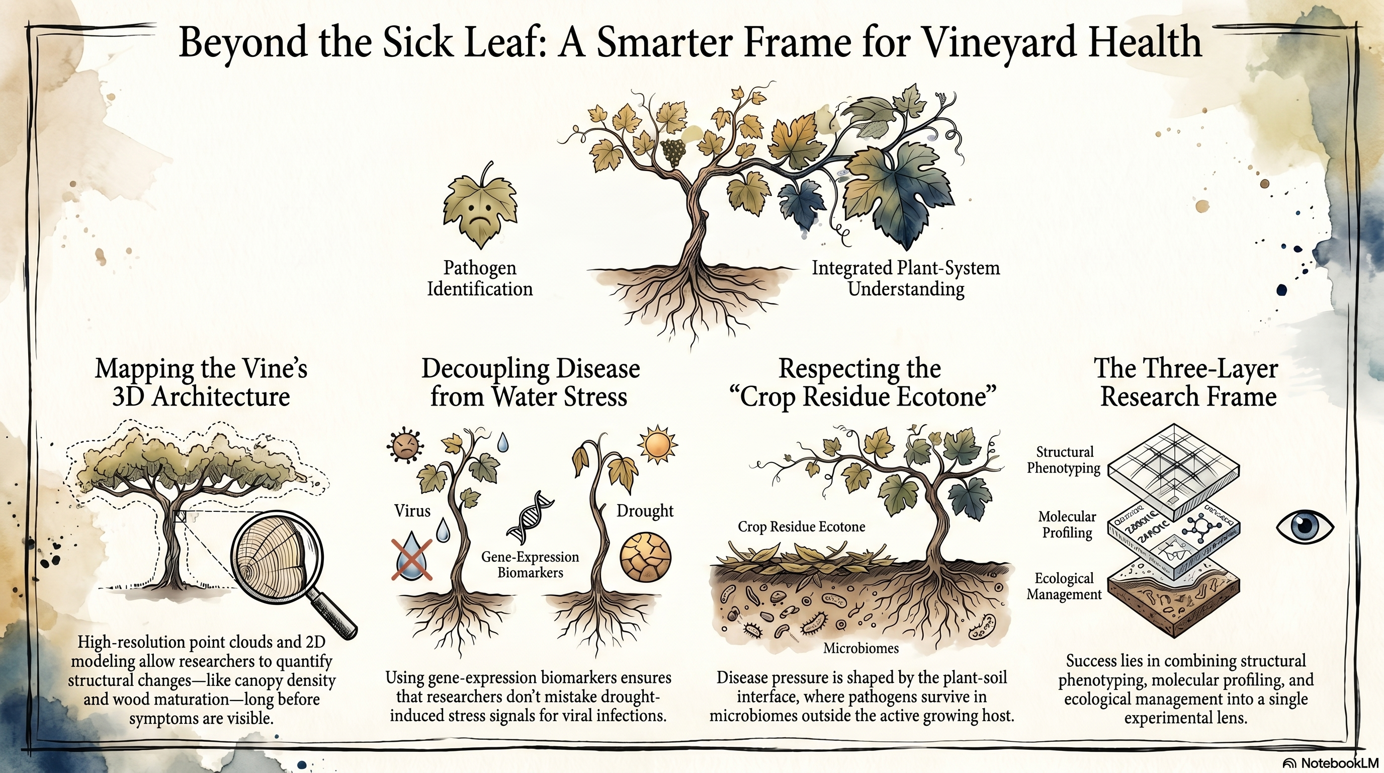 From point clouds to pathogens: integrating grapevine structure, stress, and disease research